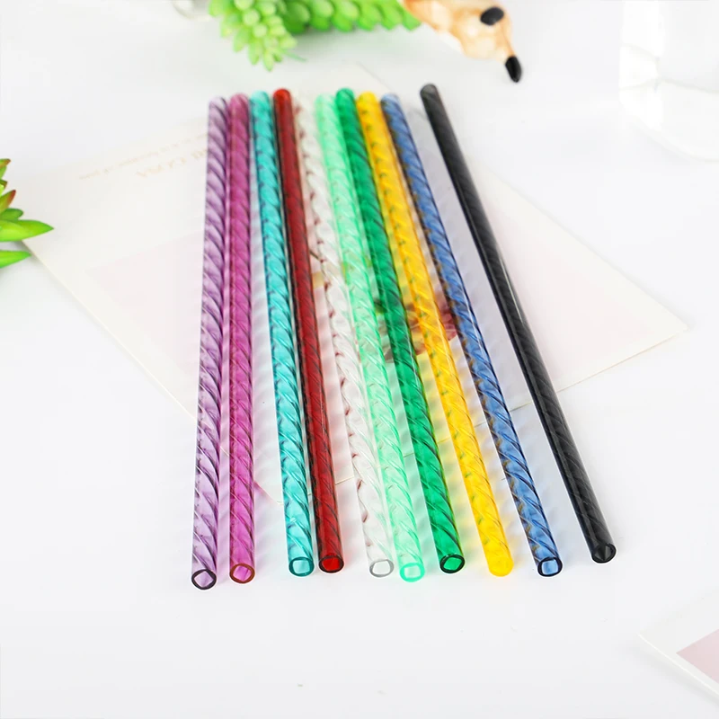crystal reusable tumbler straws,  eco-friendly hard plastic drinking swirl straws for tumblers, crystal twirl reusable straw