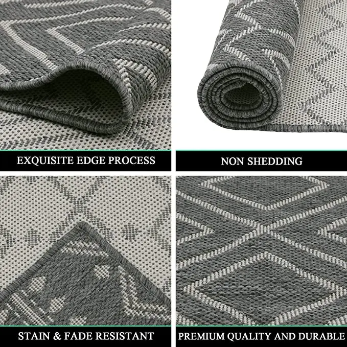 OEM customization Logo machine washing reversible waterproof durable door mat picnic rug home decoration mat