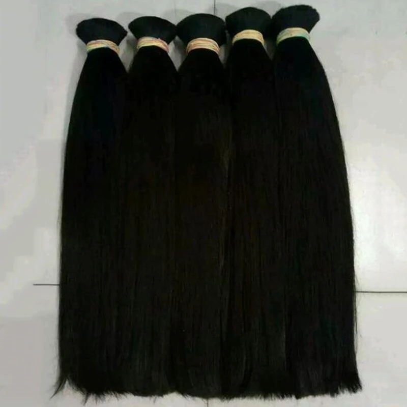 32 34 36 38 40 Inch Raw Indian Straight Hair Weave , Peruvian 100% Human Hair Extensions , Human Braiding Hair Bulk No Weft