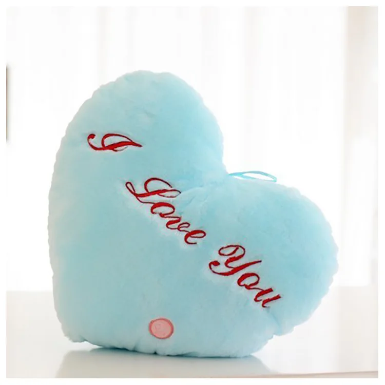 Colorful luminous love heart throw pillow decoration girl birthday gift plush toy