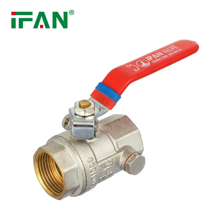 IFAN Factory 1/2 Ball Valve PN25 Brass Water Valve Red Long Handle 81068FF Air Vent Brass Ball Valve
