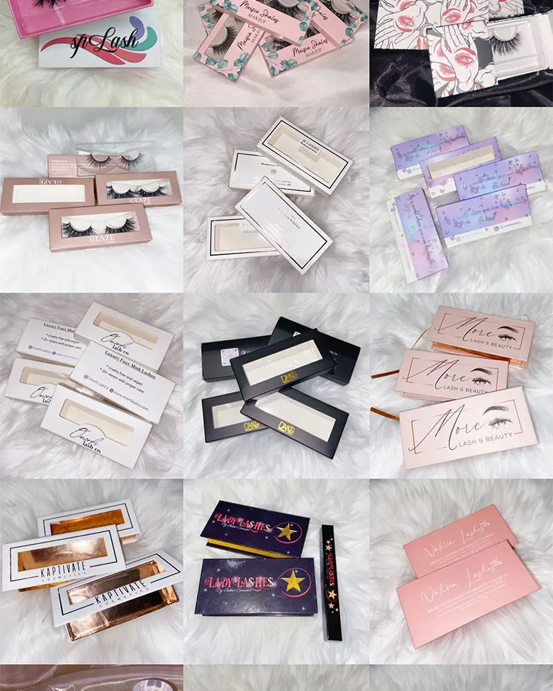 New Style Color Strip Lashes And Unique Custom Packaging Box Products China False Eyelashes Colorful