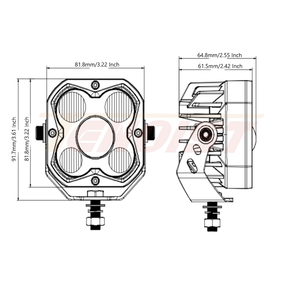 3.2 Inch Super Bright White LED Work Driving Head Light For Car SUV Offroad ATV UTV BUS 10-30V
