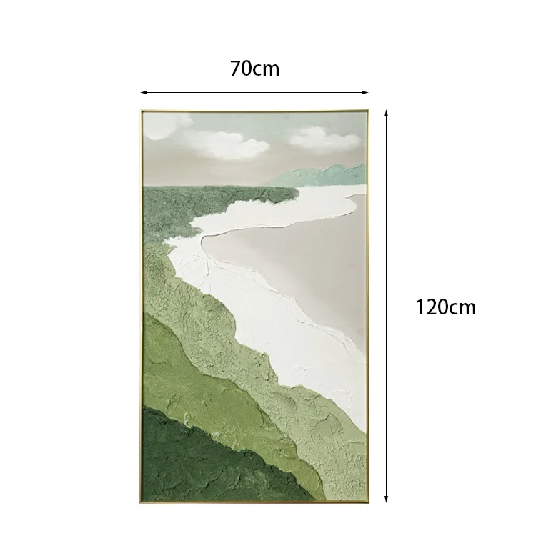 Hand Painted 3D Beach Wave Landscape Wall Paintings Thick Textured Living Room Wall Art Minimalist Abstract Canvas Wall Art