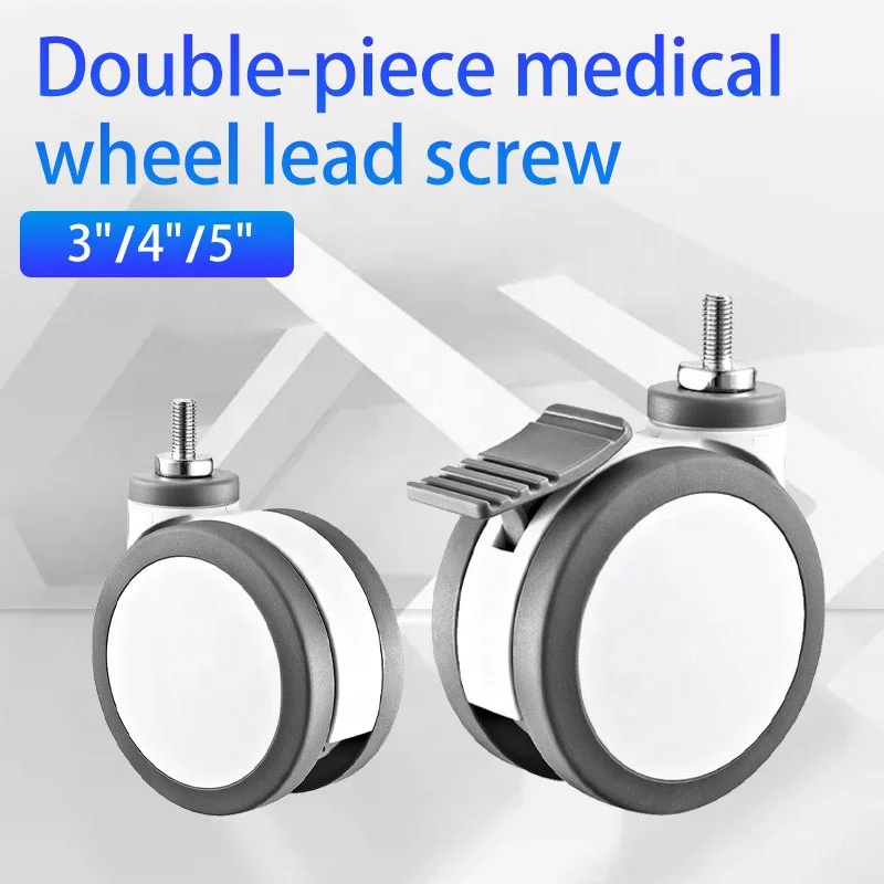 Wholesale Price Silent 360 Ratate Nylon PP 2 Inch Swivel Bolt Medical Caster Wheel medical bed accessories hospital beds wheels
