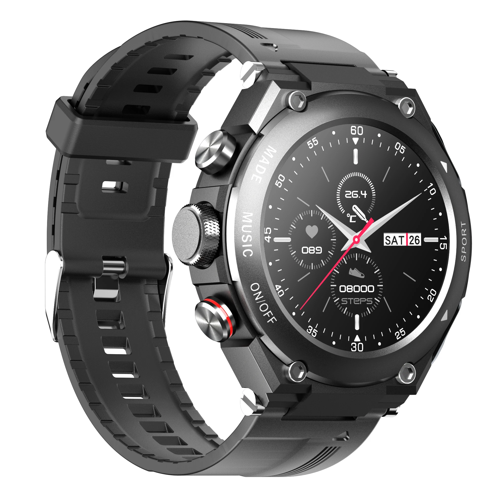 Body Temperature DIY Watch Face Sport Smartwatch Men Bt Call TWS Earphone
