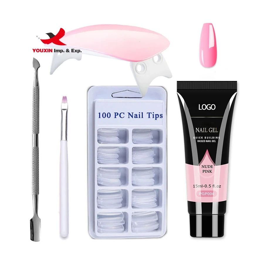 FENGFLY 6Pcs Nail Kit UV Lamp for Beginners Nail Art Suit for Manicure Nail Set