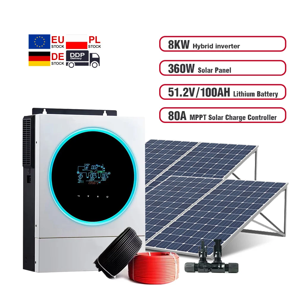 2kw 3kw 6kv 8kw 10kw 120V 240V Off Grid Solar Hybrid Inverter with Lithium Battery Industry Wholesale Price   Solar Inverter