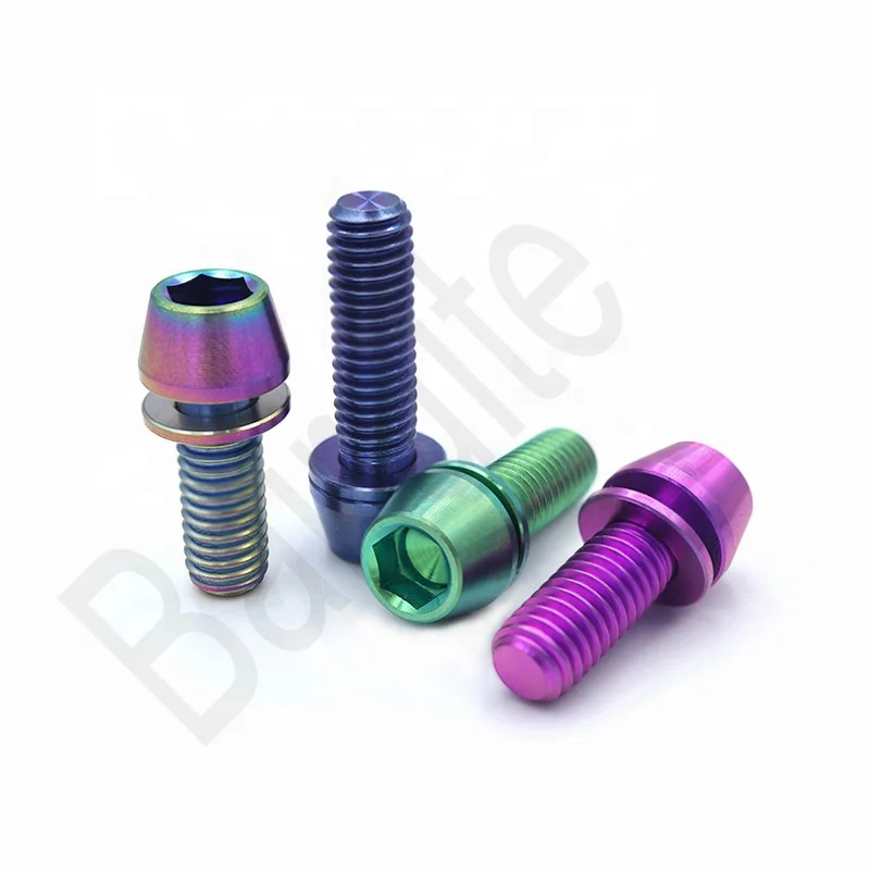Factory Directly Supply Titanium Hexagon Socket Taper Head Bolts DIN912 M5 M6 M8 M10 Bicycle Parts