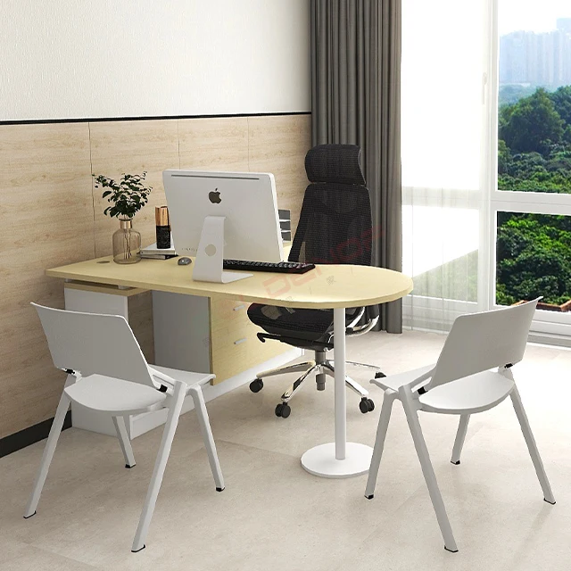 Paint Special-shaped Desk Beauty Salon Consultation Table Doctor Desk Single Female Manager Desk Light Luxury High-end Table