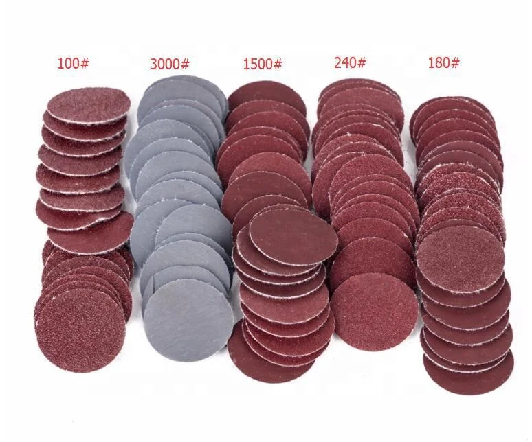 Aluminum Oxide Sand Paper Red round 125mm 80 grit Flocked Sanding Paper For Wood Metal Wall Furniture Polishing