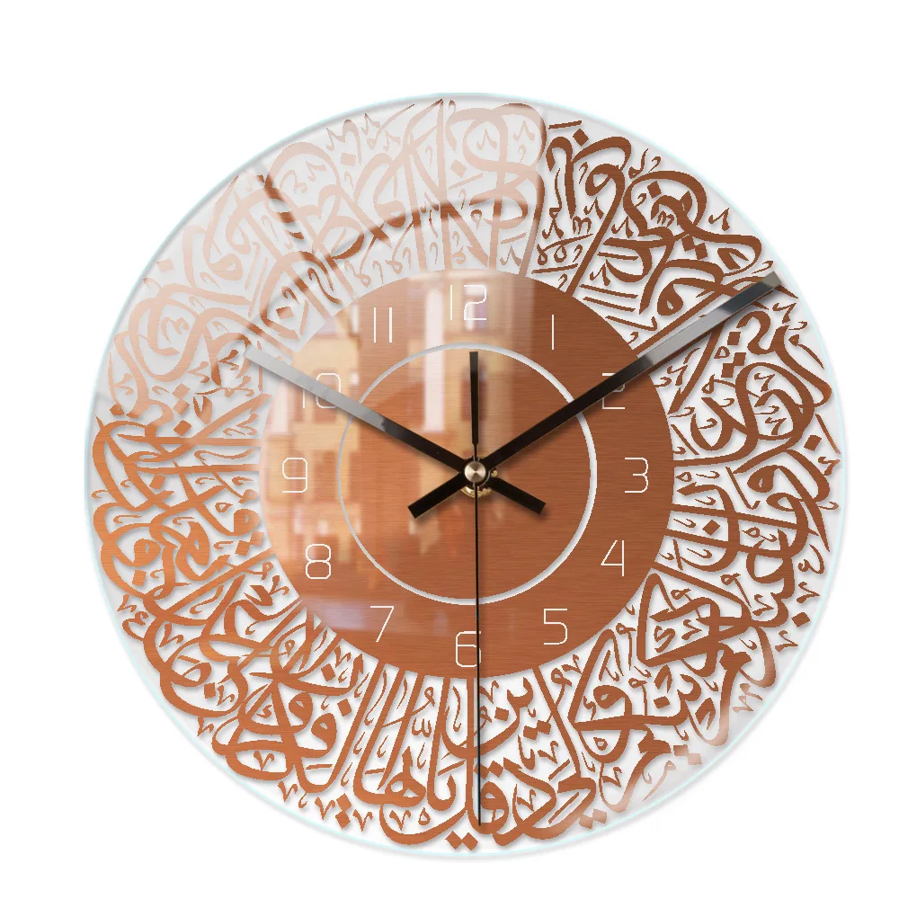 3D Acrylic Luxury Crystal Panel Wall Clock Living Room Dining Room Ramadan Decoration Simple Fashion Art Wall Clock home decor