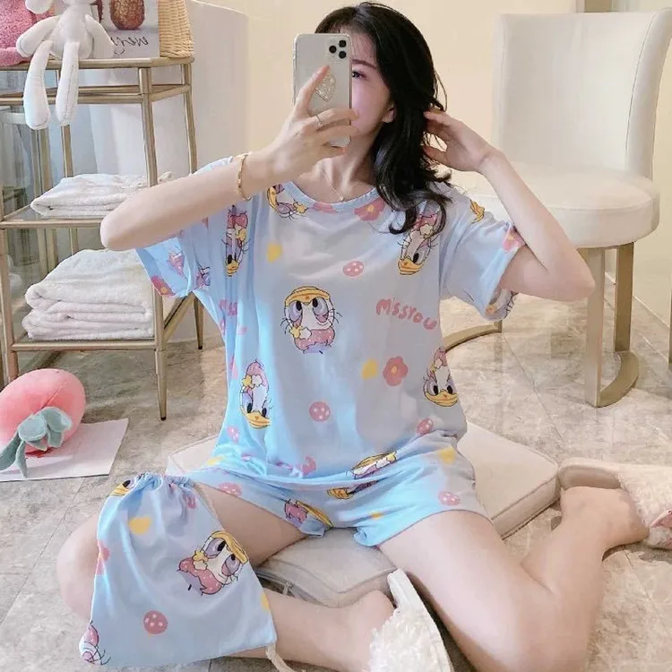 
Hot sale cheap cotton sleepwear pajamas 2pcs lady summer home wear 2021 pajamas for women 