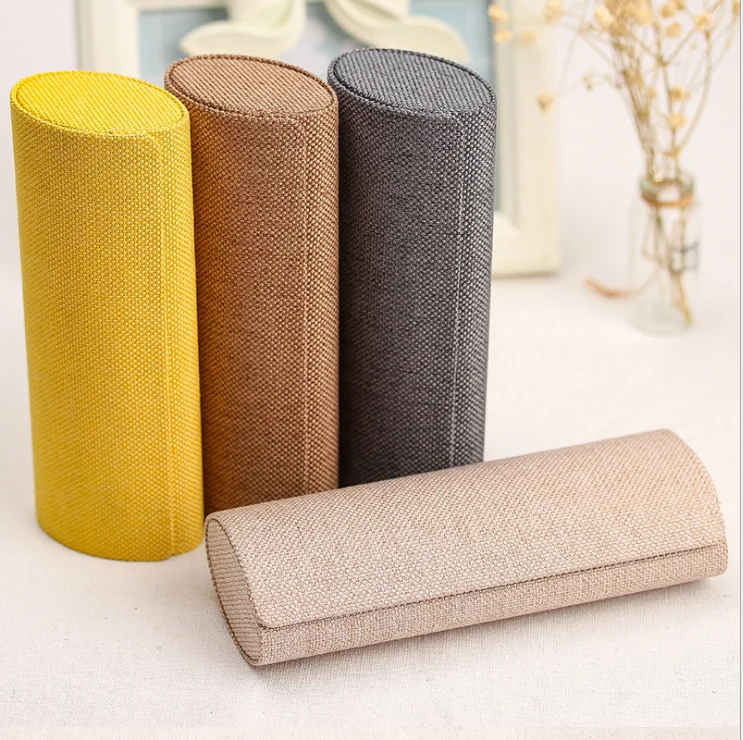Wholesale Linen Fashion Custom Sunglasses Case  Folding Oval Hard Glasses Case
