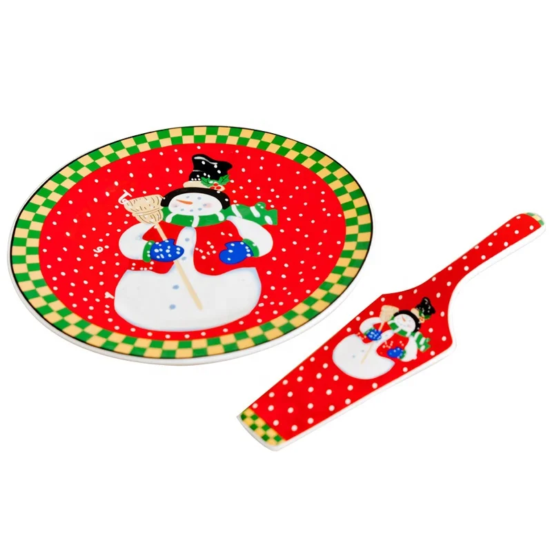 10 Inch Ceramic Cake Plate And Server Set Ceramic Decorate Dinner Plate With Custom Design