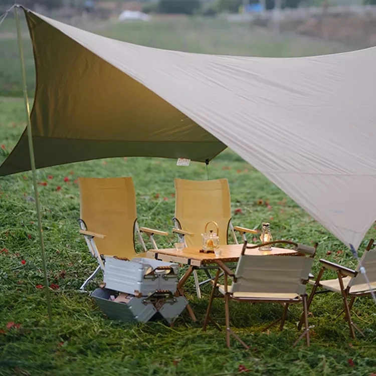 LARIBON Outdoor Aluminum Sea dog Chair Folding Portable Fishing Leisure Camping Cloth Sail High Back Recliner Bending Chair