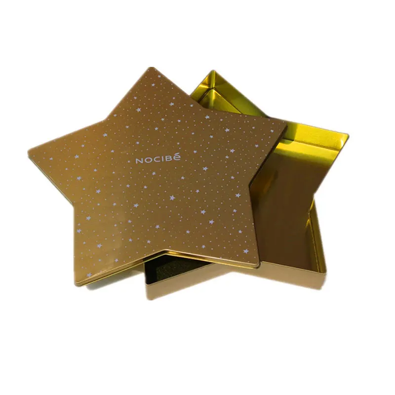 Custom special shape portable tin box five-pointed star storage box gift packaging box