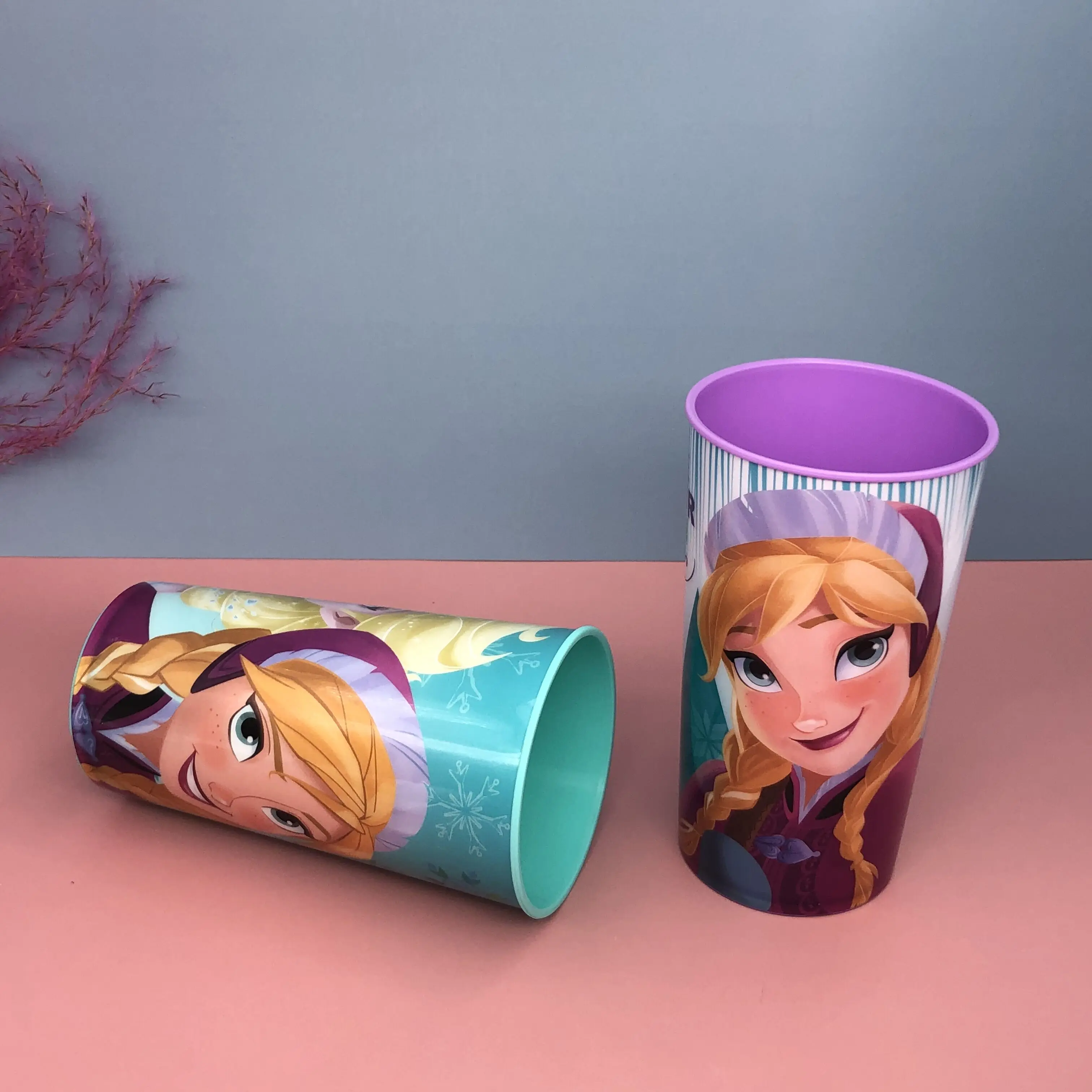 Wholesale 3D Cartoon Print Dinnerware Sets Eco-Friendly Pp Reusable 16oz Kids Plastic Cup With Logo Taza Para Cafe