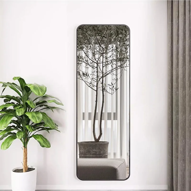 Hot Selling Black White Gold Metal Framed Full Body Hanging Door Mirror finished Over the Door Mirror