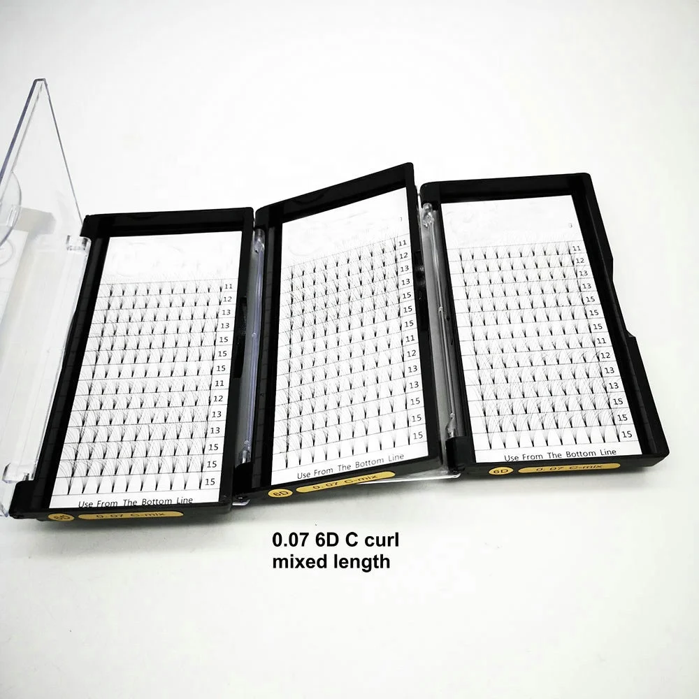 
Short Long Stem Korea PBT Material 3D 4D 5D 6D 0.07 0.1 Silk Pre made Volume fans Eyelash Extensions 