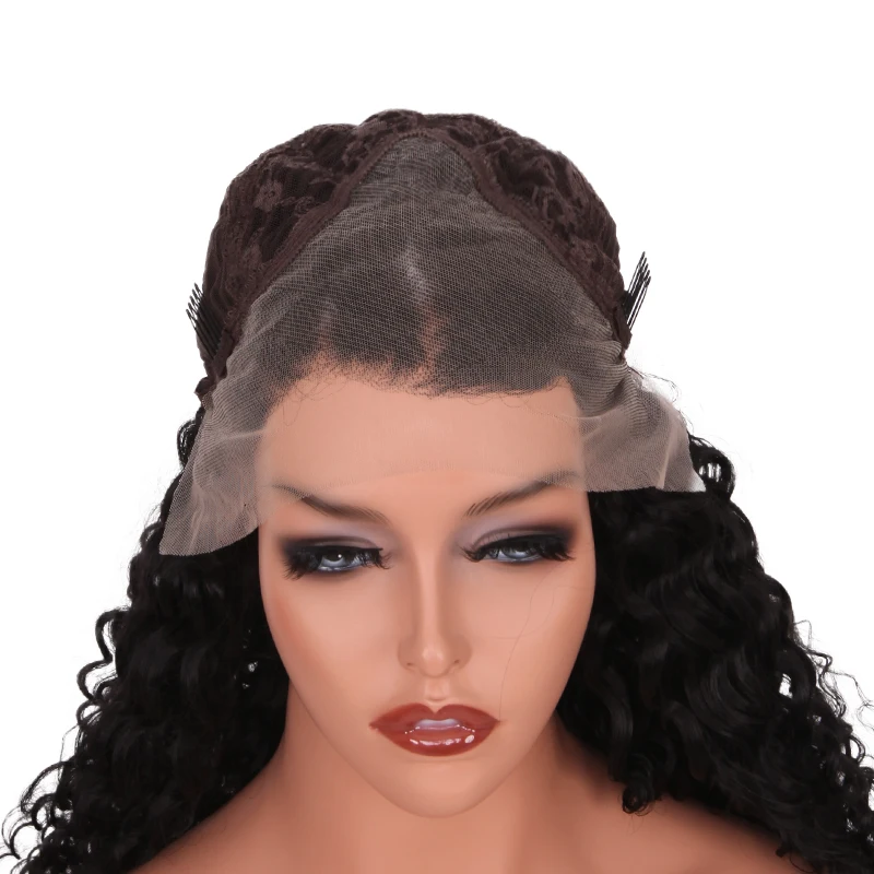 Оптовая продажа черные высокие кружевные синтетические парики qulaitiy для черных женщин