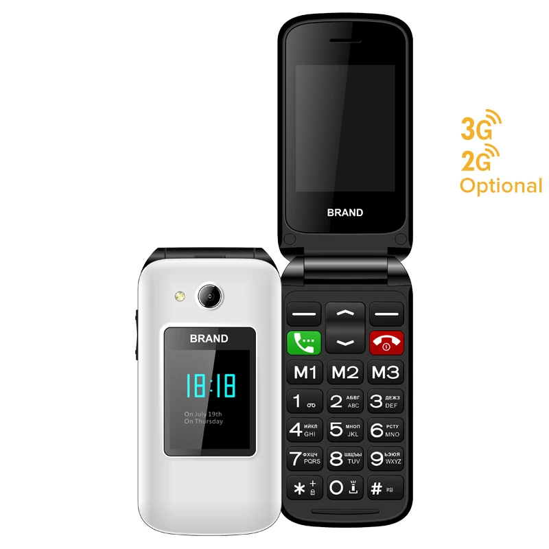 Wholesale Latest 2g 3g Flip Push Button Cell Phones Seniors Phone Itel with Dual Display Big Button Flip Cell Phone