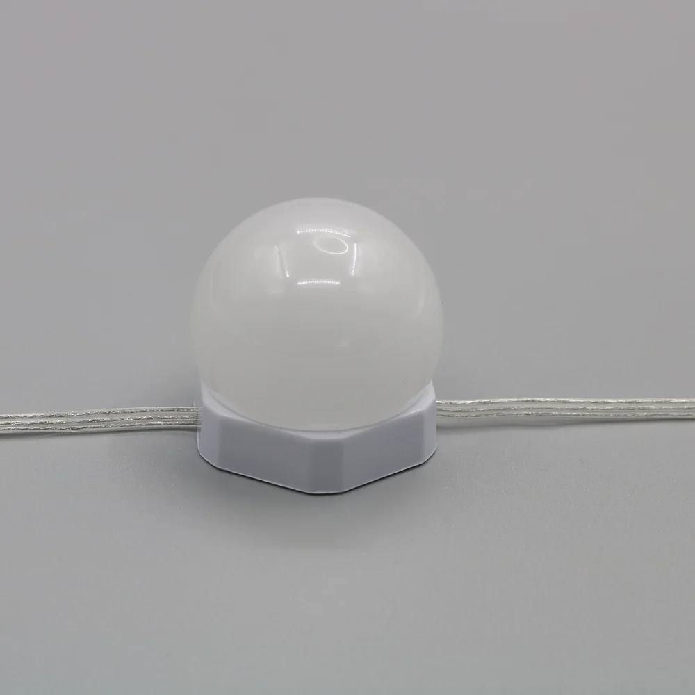 led mirror light tricolor makeup light USB dimming mirror headlight 45mm vanity mirror light bulbs