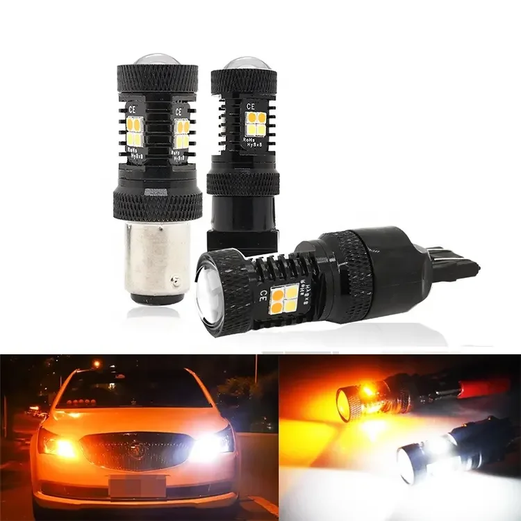 led turn signal light for car 3030 16SMD S25 1157 BAY15D T25 3157 P27 7W T20 7443 W21 5W tail lamp truck dynamic indicator