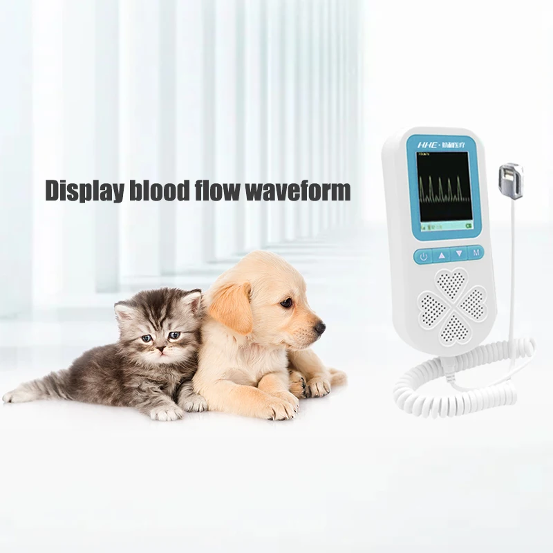 9.0 MHz Probe Portable Medical Veterinary Vascular Doppler Ultrasound Cold Animal VAT Pet Disease Detection Veterinary Monitor
