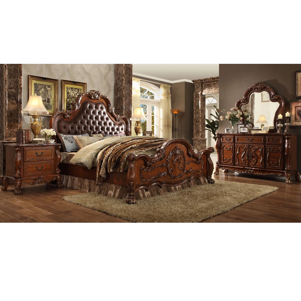 Europe Style Italian American Furniture Luxury Classic King Size Wooden Bedroom Furniture Designs