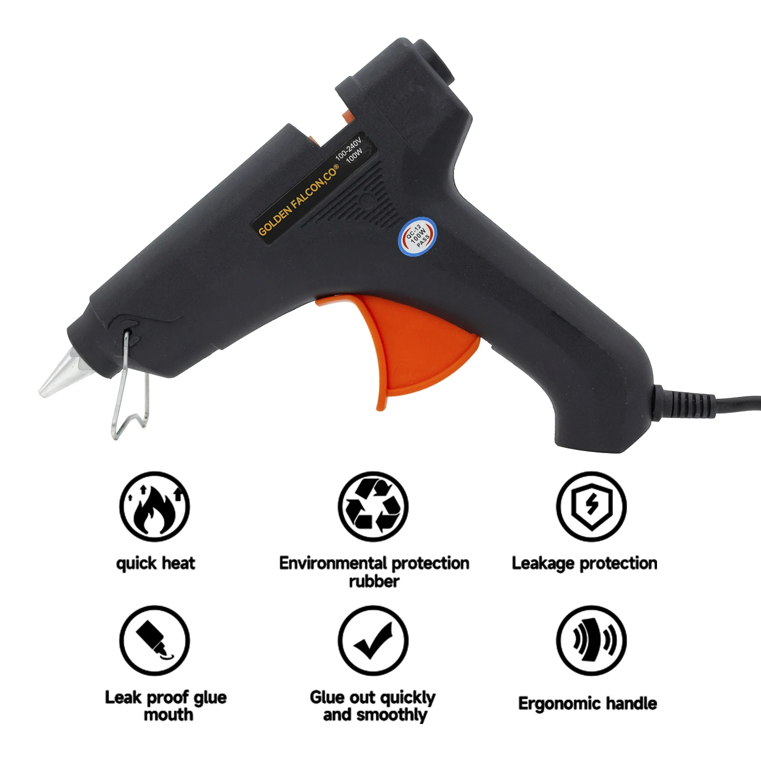 Industrial Hot Melt Silicone 200mm Glue gun 100W Electric hot glue gun machine for repair DIY tool