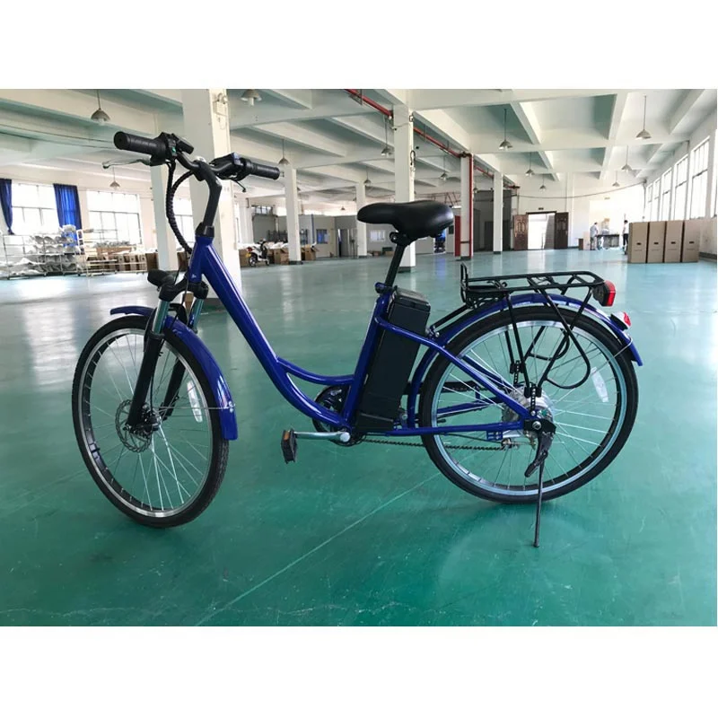 City commuting 26 stainless steel electric bicycle LCD pedelec step-through with 6 speed gears