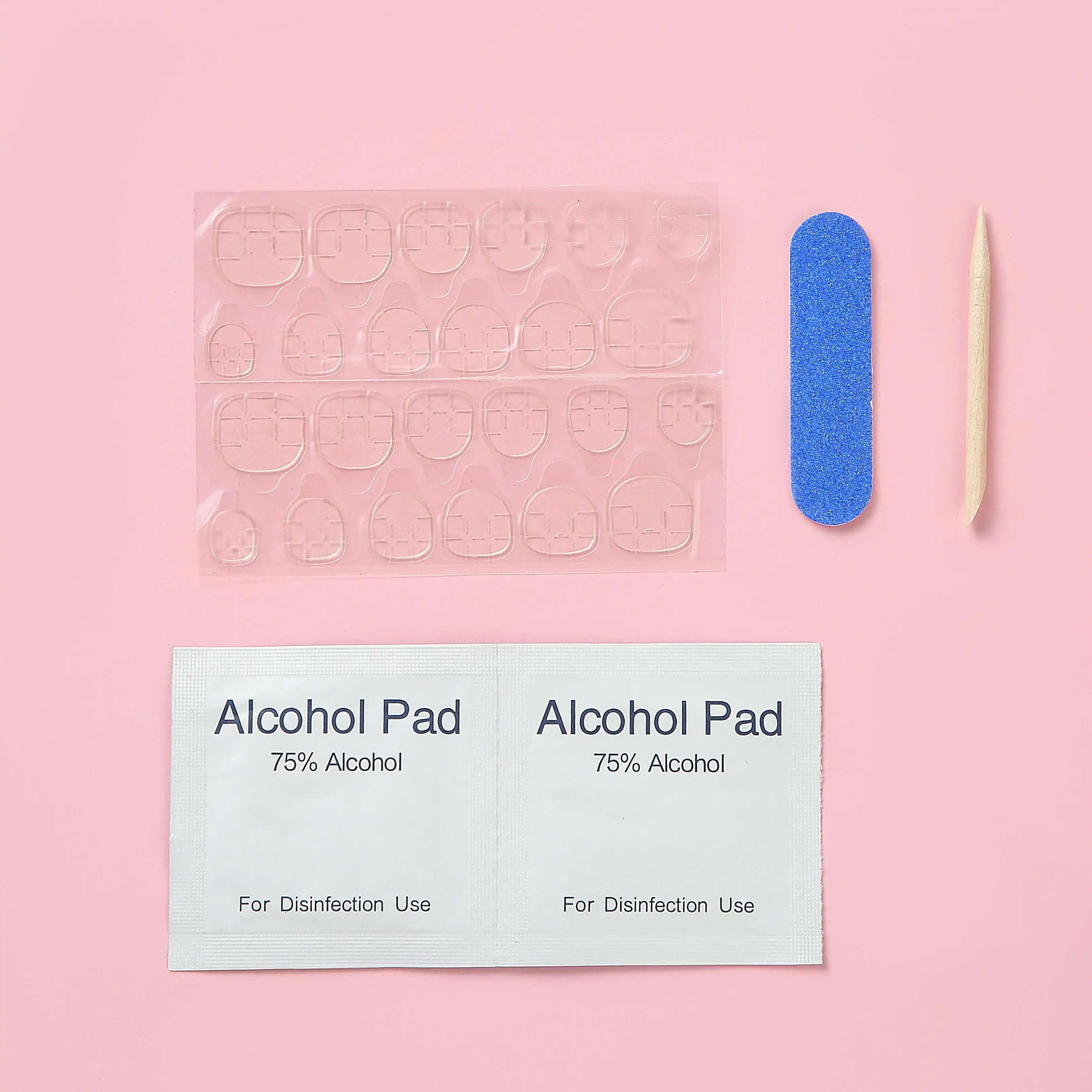 Wholesale 24pcs/box Pink Fake Nail Coffin Style Bride False Nails Pure Color Preaa On Nails