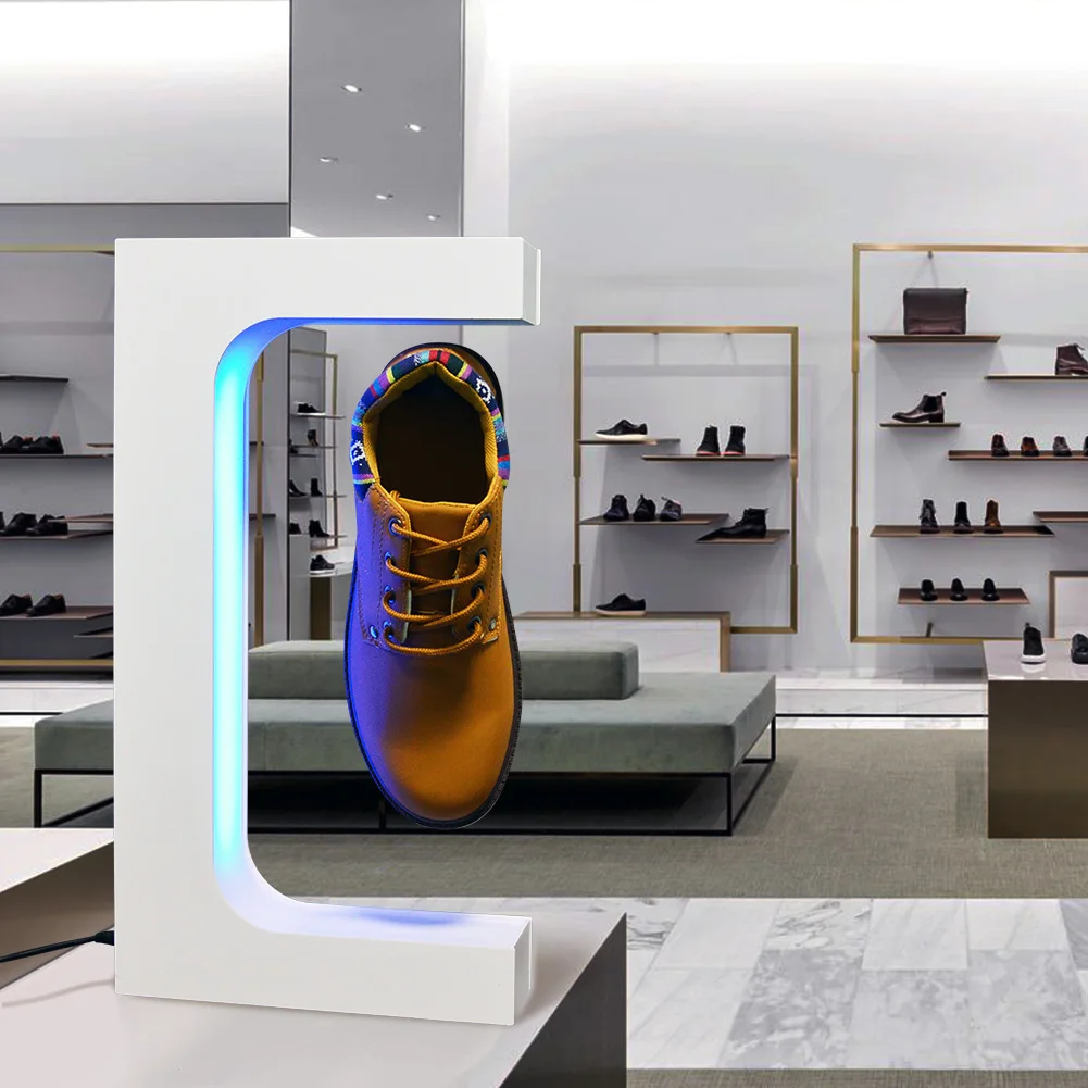 Magnetic Levitating Floating Shoe Led Lighting Rotating Display for Decoration Gift