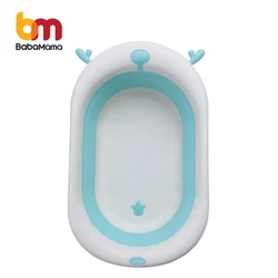 Portable Collapsible Silicone Baby Foldable Tub Bathtub With Cushion