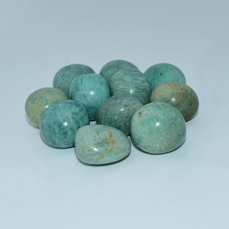 Wholesale Gemstone 20-30mm Natural Amazonite Tumbled Stones for Decoration