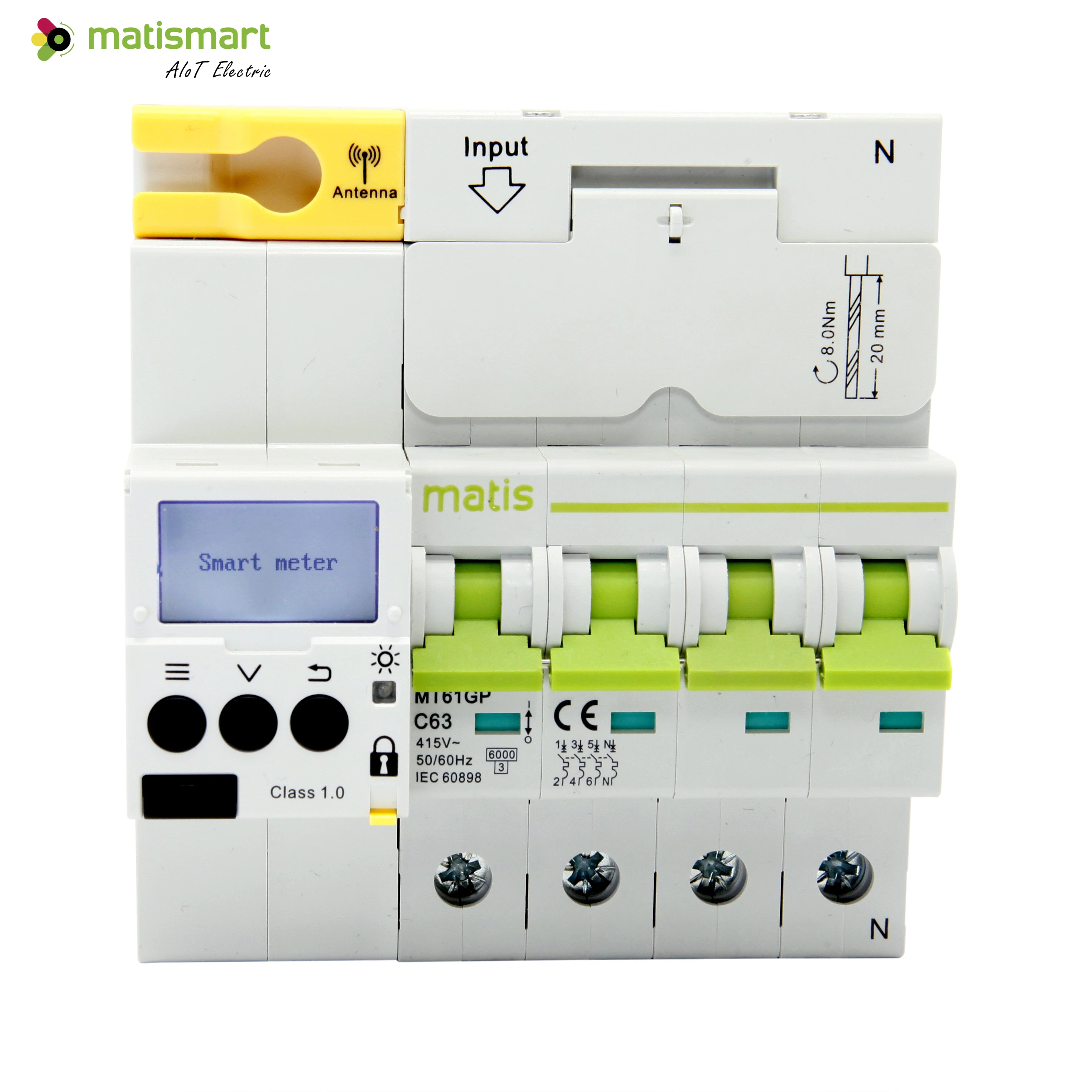 Single phase wifi rs485 smart circuit breaker switch energy meter smart electric meter household