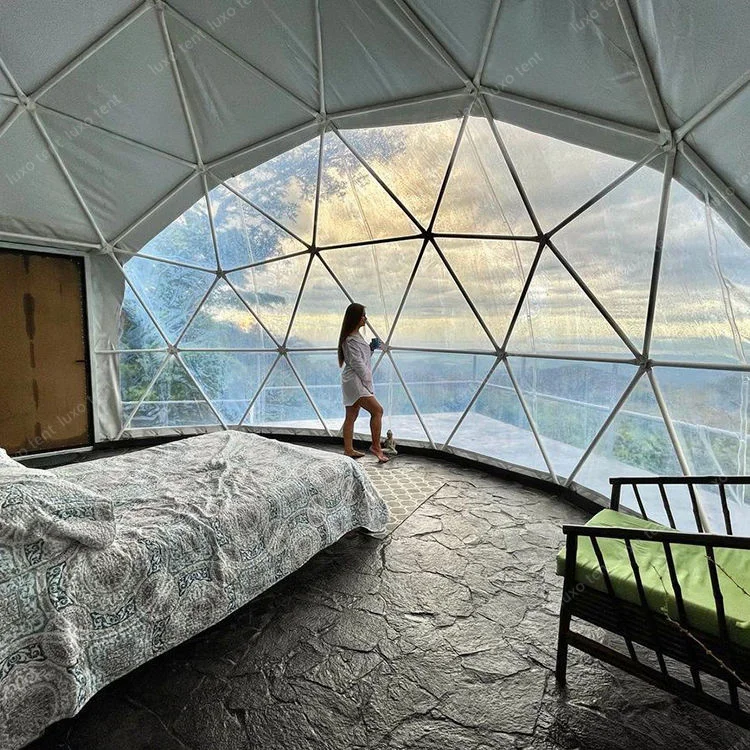 PVC hotel dome tent large size cheap with bathroom customize transparent tent