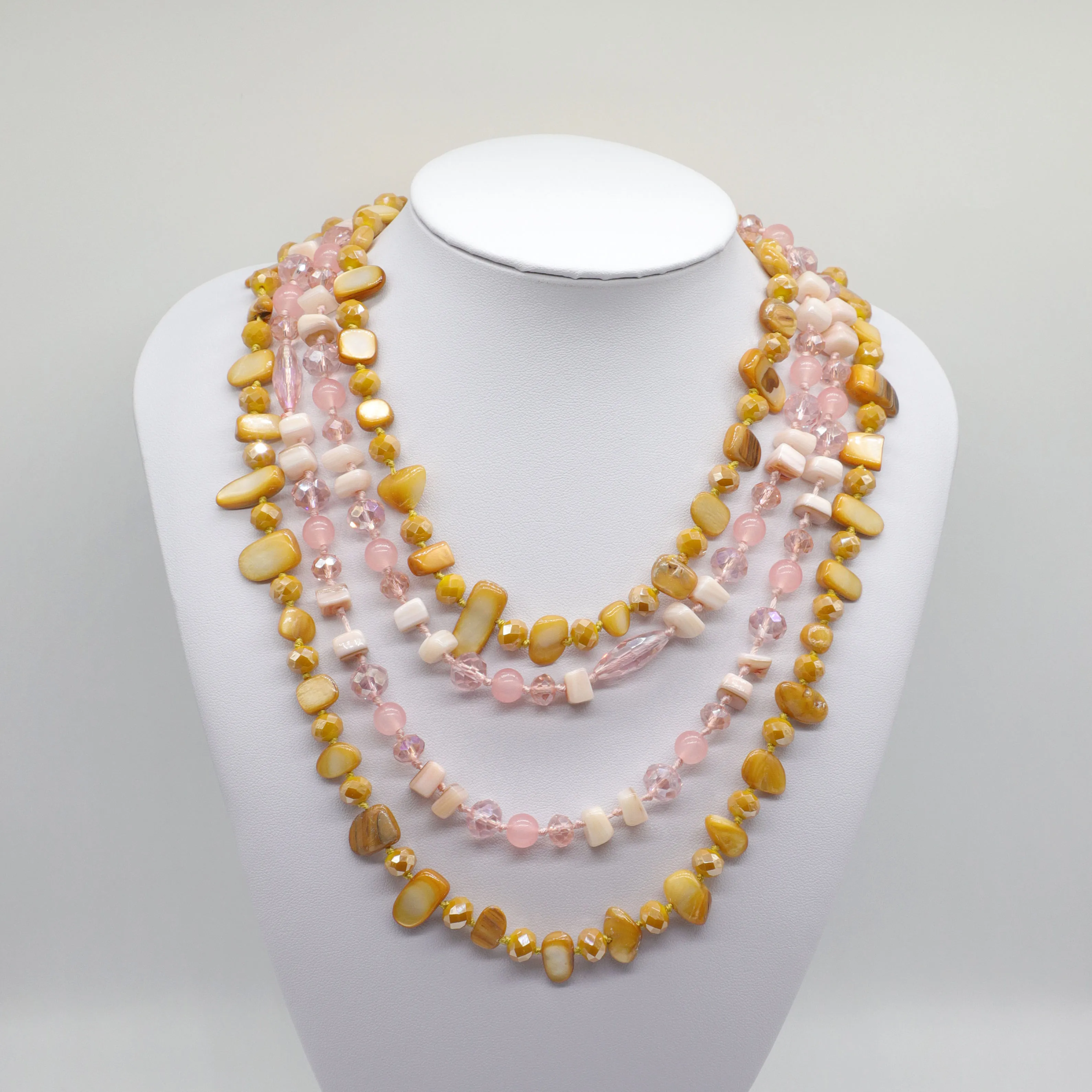 
fashion multi layer long necklace natural sea shell necklaces jewelry 