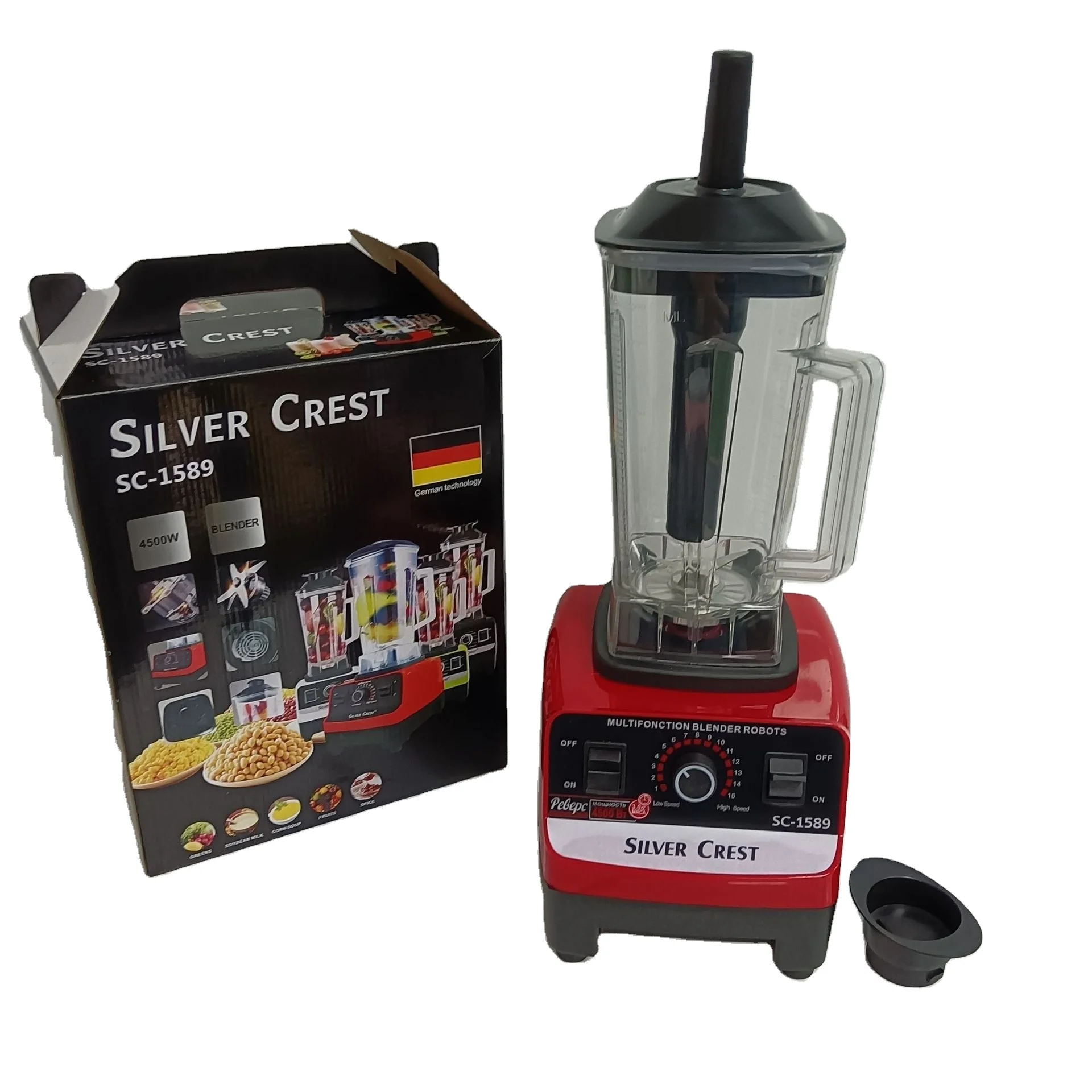 hot sell Silver Crest Blender 7630 4500W 2L Large Capacity Commercial With 650ml Mixer Grinder Heavy Duty Smoothie Blenders