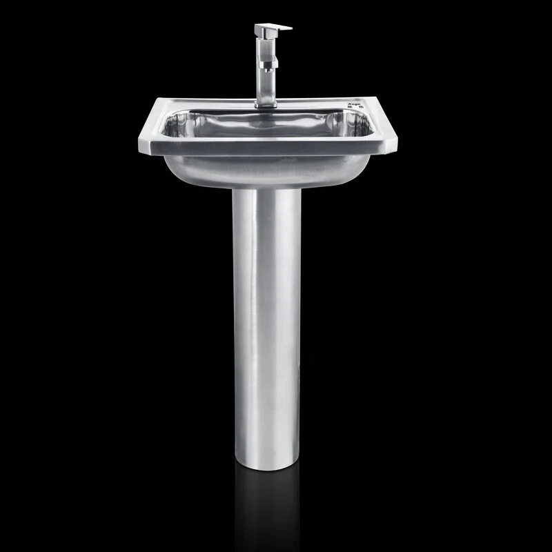 Sanitary ware pedestal hand wash basin stainless steel floor standing hand wash basin sink
