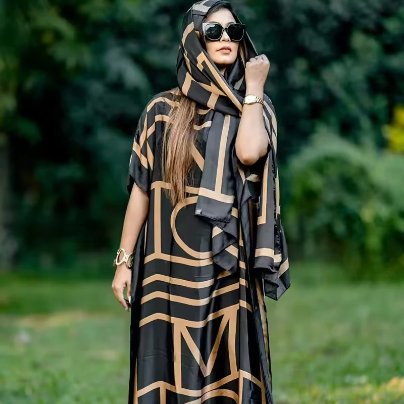 over 53colors Letter Print Fashion Muslim Burqa Dubai dress Arabic Robe Woman Dresses Clothing African