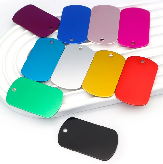 Personalized Board Shape Aluminium Pet DIY Tag Anti-lost Engraving Customized Dog Cat ID Collar Puppy Nameplate Souvenir