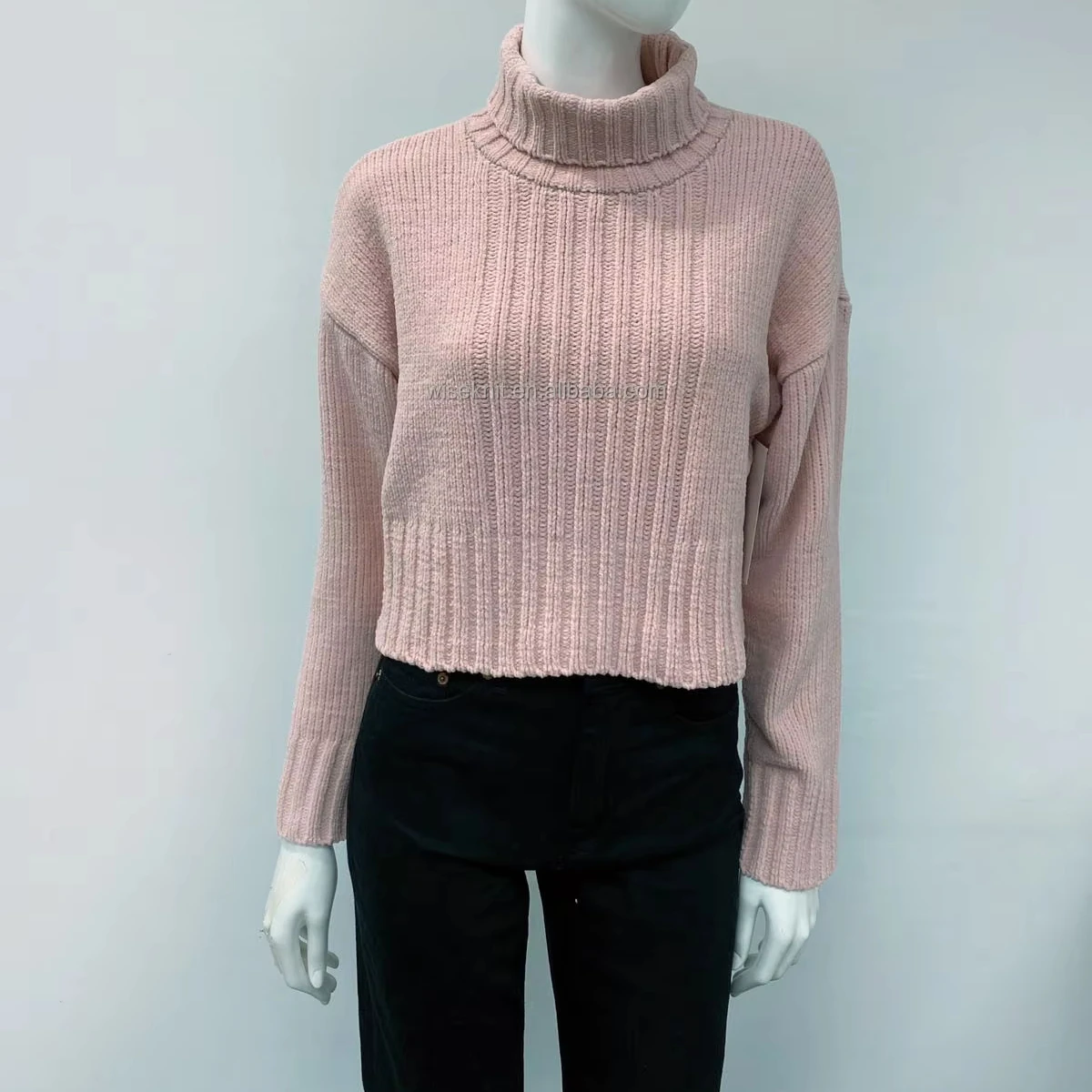 Custom Logo Women Sweater Color Graffiti Pattern knitwear women Turtleneck pullover casual winter women Knitted Rib sweater
