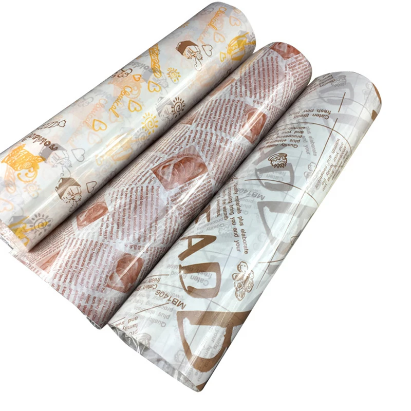 
Food Wrapping Paper Emballage Papier Transparent Wax Paper Sandwich Package Papel Para Envolver Printed Greaseproof Baking Paper 