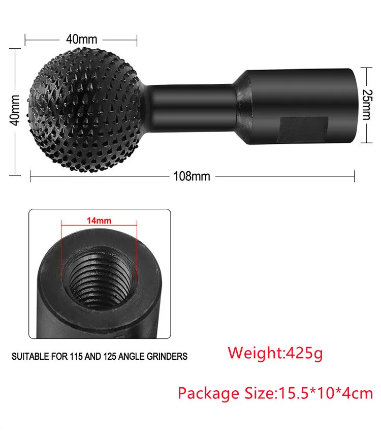 14 мм вращающаяся пилка для резьбы по дереву чаша шарик угловая шлифовальная машина сферическая Шлифовальная головка