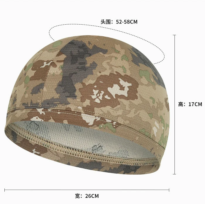 Outdoor Mountaineering Cycling Breathable Custom Logo Printed Bicycle Motorcycle Camouflage Skull Cap For Men