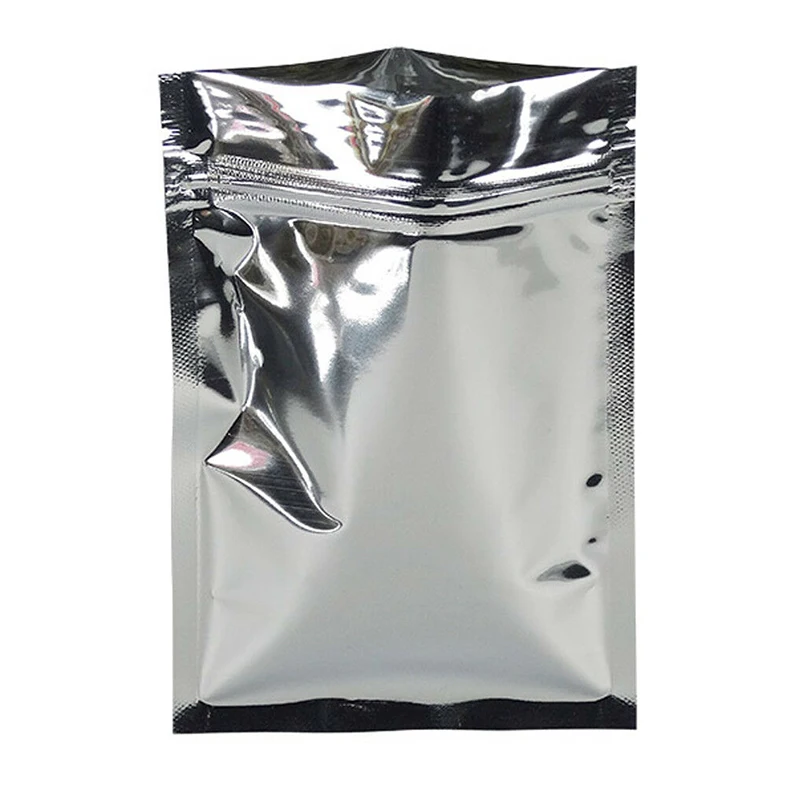 Silver Aluminum Foil Mylar Foil Ziplock Bags Resealable Pouches Pack Plastic Zipper