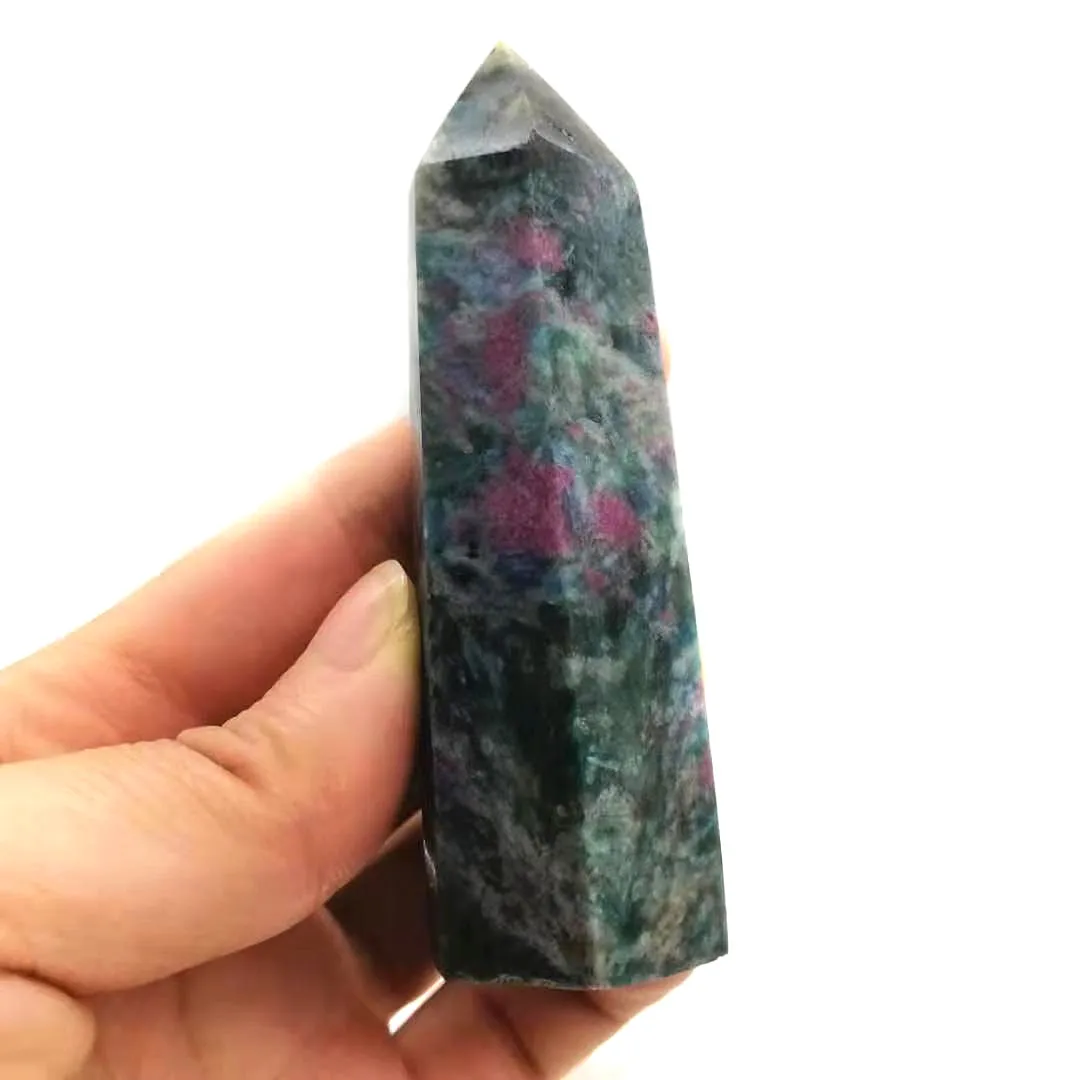 New product natural healing crystal wand tower ruby in kyanite quartz point for wedding souvenirs