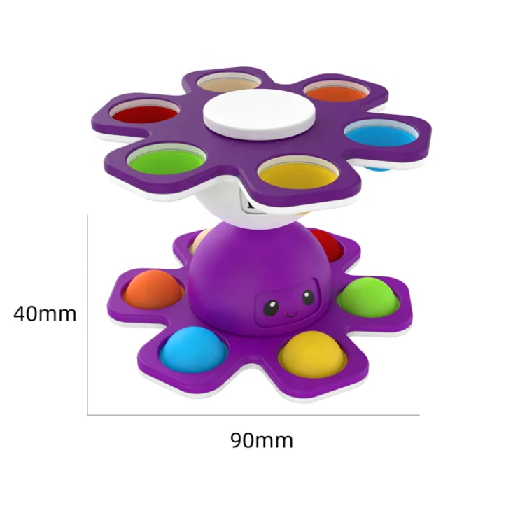 Reversible Flip Face Off Octopus Fidget Spinner,Octopus Squeeze Interactive Stress Relief Toy Gifts for Kid